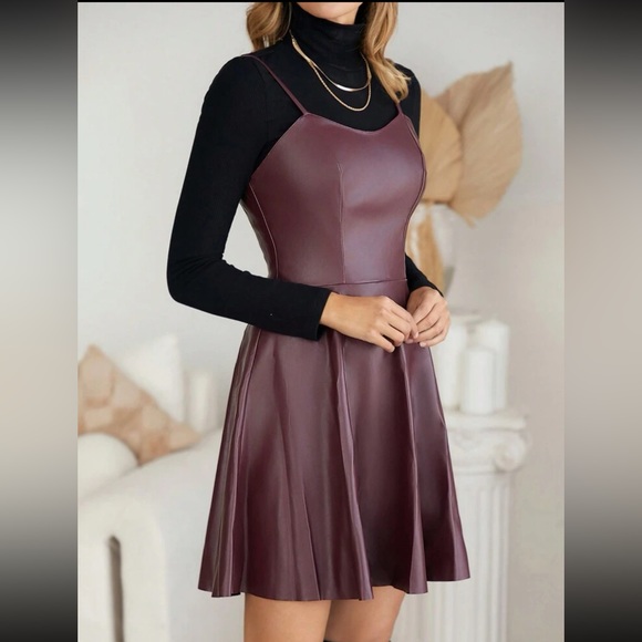 Boho burgundy cami dress fall - Picture 4 of 5